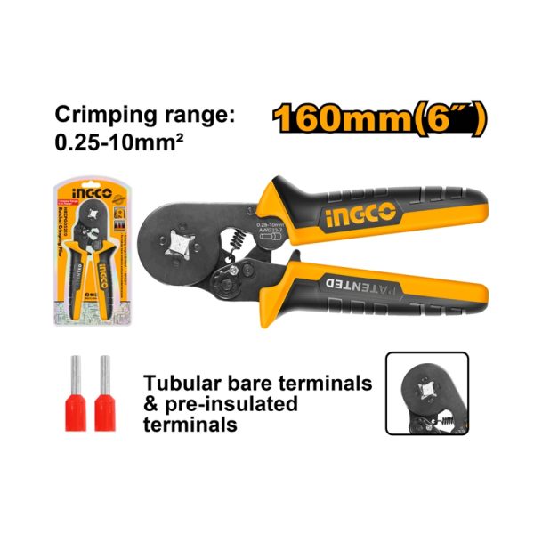 ALICATE INGCO CRIMPEADOR P/TERMINALES TUBULARES AISLADOS 6"