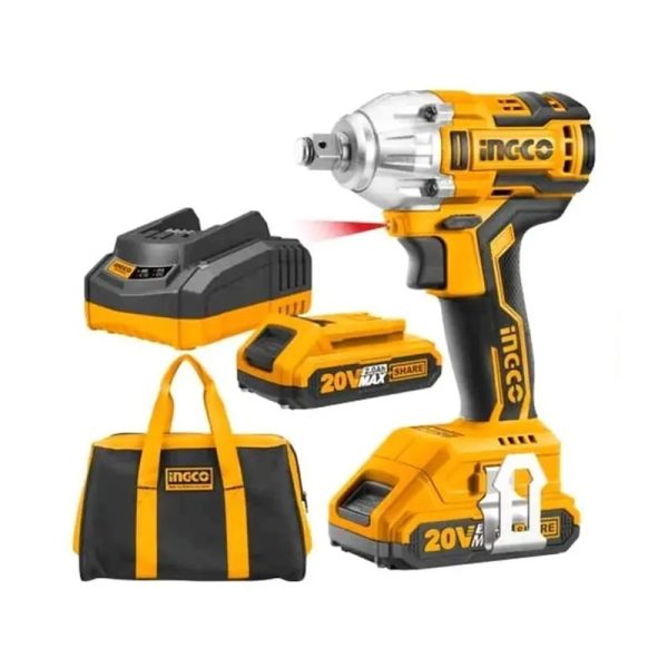 LLAVE IMPACTO INGCO INAL. 20V. 2BAT. Y C
