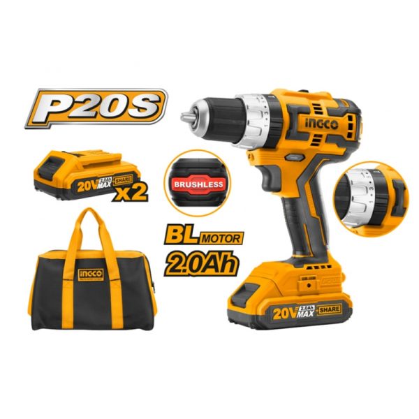 TALADRO PERCUTOR INGCO INALAMBRICO 20V